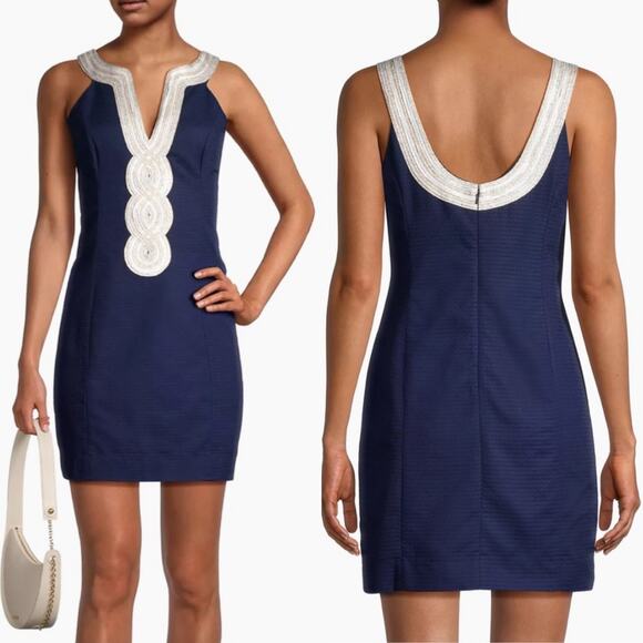 Lilly Pulitzer Valli Shift Dress in True Navy - Picture 1 of 10
